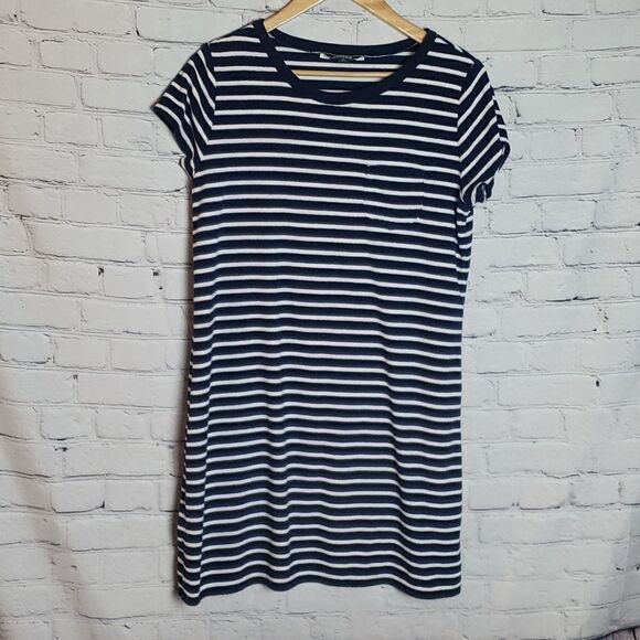 Land's End Navy Blue/White Stripped Dress - Picture 1 of 5